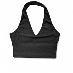 Black Halter Crop Top